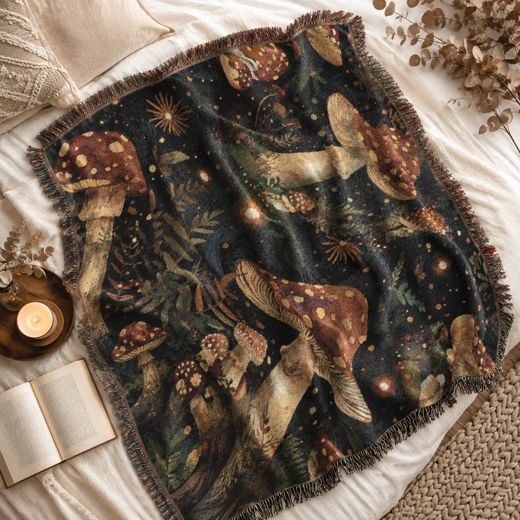 Transform Your Space with the Cozy Mushroom Grove Blanket