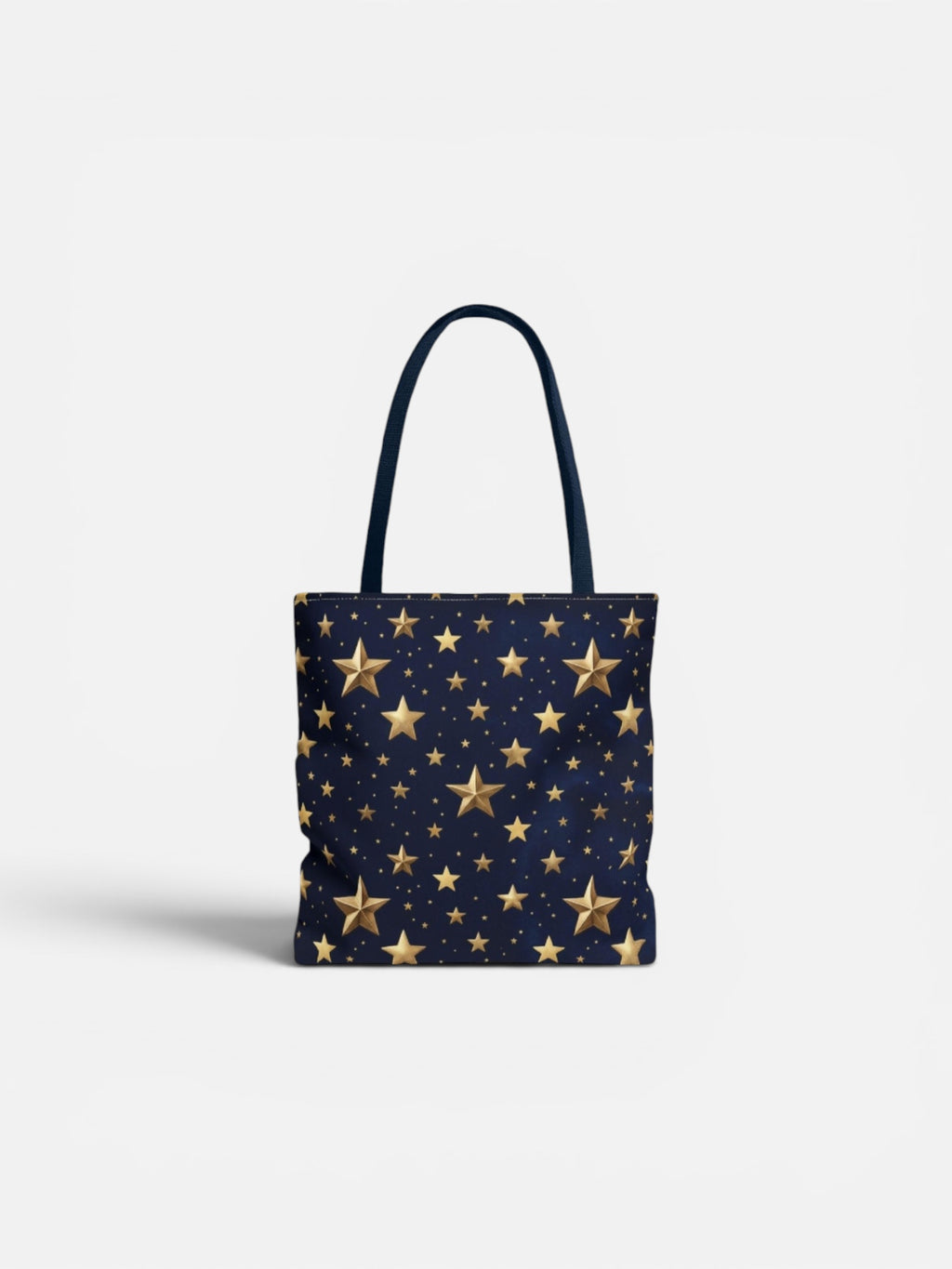 Gold Star Pattern Tote Bag | Navy Night Sky Stars All Over Print