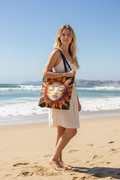 Celestial Sun Face Tote Bag | Sun Moon Stars Astrology Print