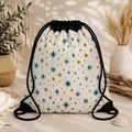 Mid Century Starburst Drawstring Bag | Retro Atomic Stars Print