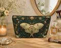 Luna Moth Floral Illustration Accessory Pouch