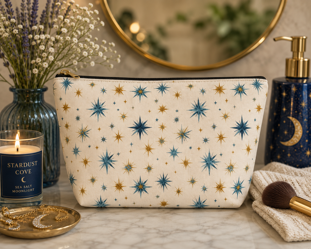 Retro Mid-Century Starburst Accessory Pouch