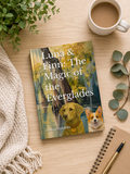 Hardcover copy of Luna & Finn: The Magic of the Everglades by Sonia Dalaklis, styled flat lay with a knit throw, notebook, and eucalyptus
