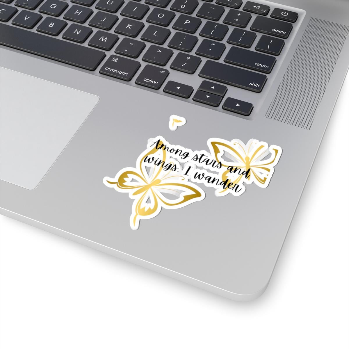 Butterfly Kiss-Cut Stickers - "Among stars and wings, I wander" - Boho Decor, Laptop Stickers, Journal Decor, Gift for Nature Lovers,