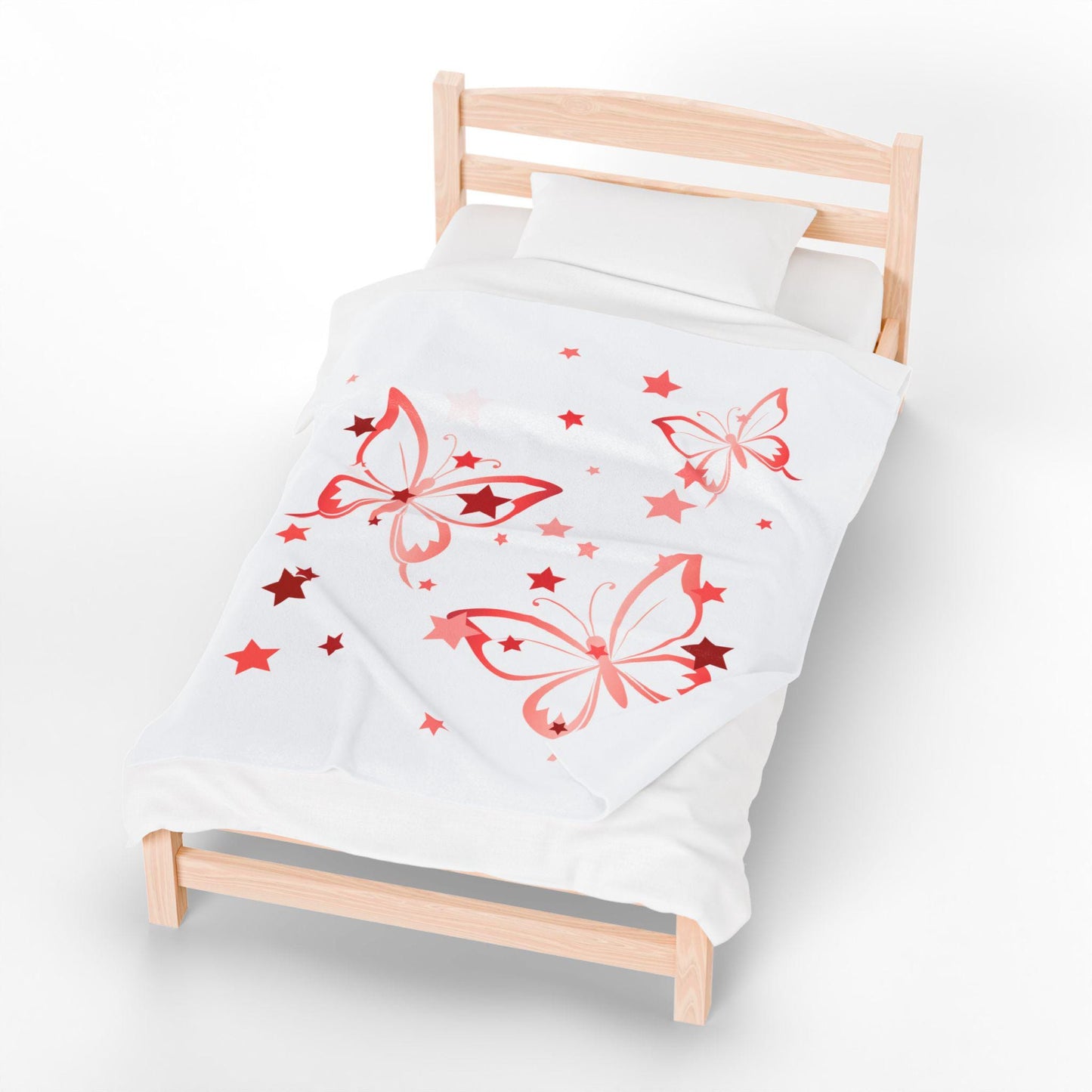 Butterfly Dream Velveteen Plush Blanket - Cozy Throw, Home Decor, Gift for Her, Kids Bedding, Soft Blanket