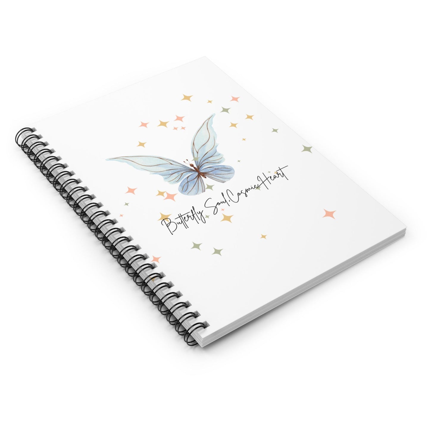 Butterfly Soul Cosmic Heart Spiral Notebook, Inspirational Journal, Gift for Women, Sketchbook, Writing Notebook, Art Diary
