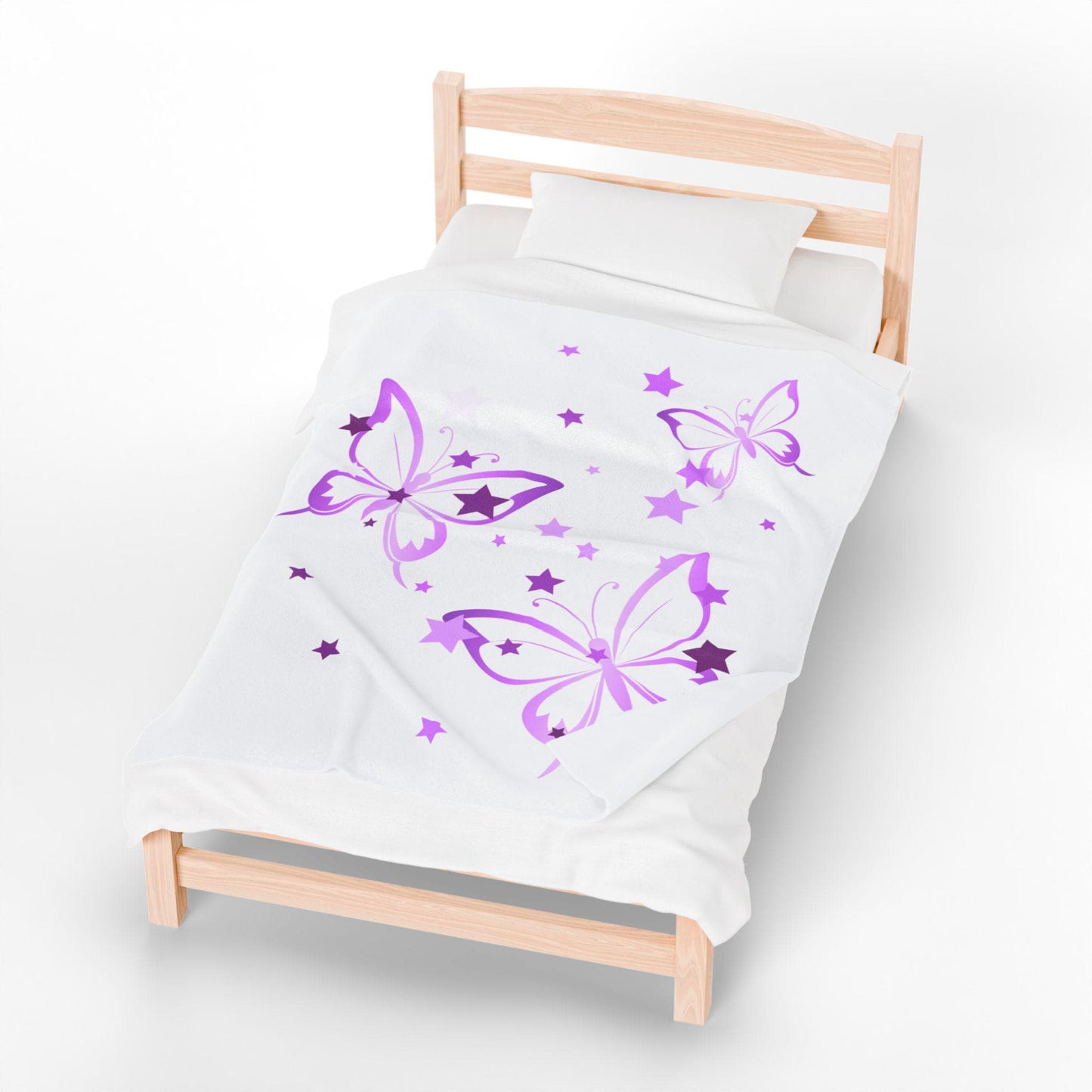 Velveteen Purple Butterfly Plush Blanket