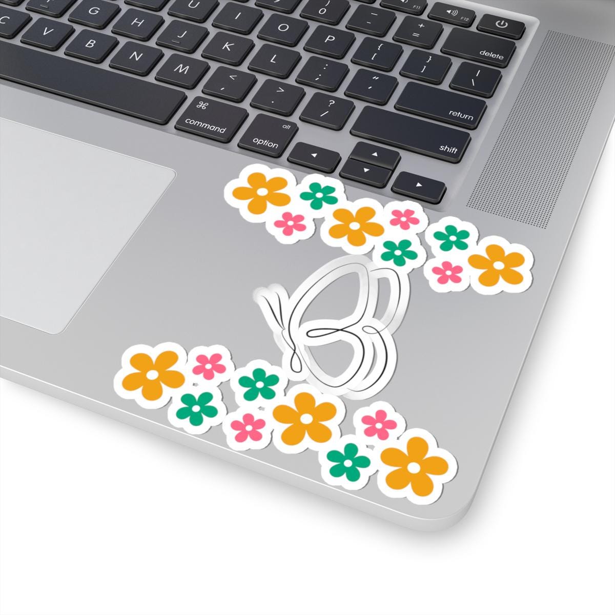 Colorful Floral Butterfly Kiss-Cut Stickers, Cute Stickers for Laptops, Water Bottles, Scrapbooking, Gifts for Nature Lovers