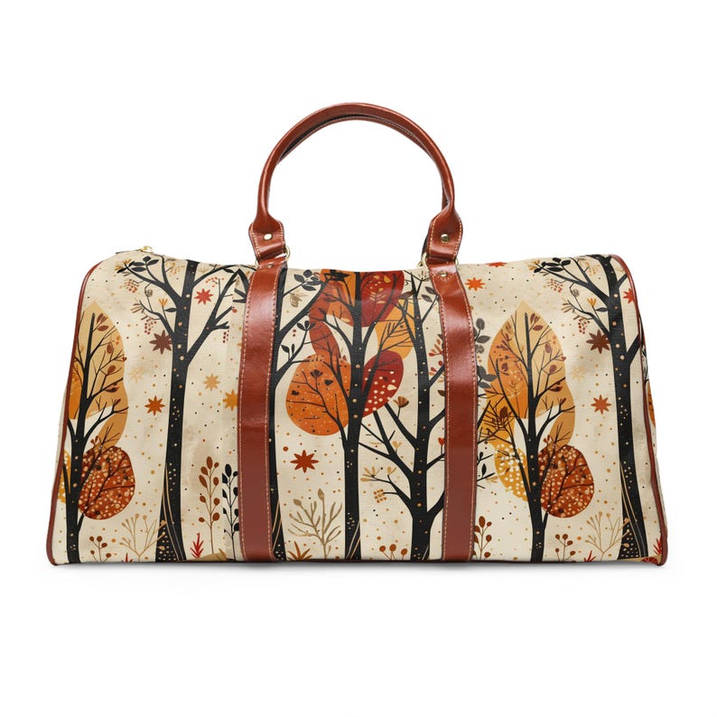 Boho carry on duffle bag with gold-colored zipper and spacious main compartment
