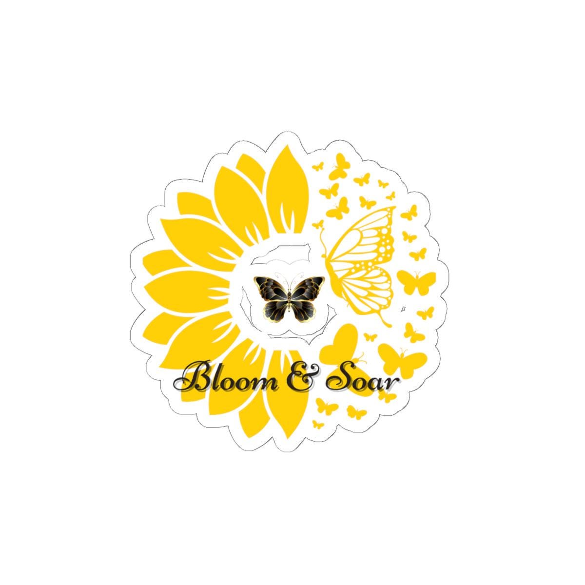 Floral Bloom and Soar Kiss-Cut Stickers, Flower Decal, Nature Lover's Gift, Botanical Laptop Decor, Water Bottle Label