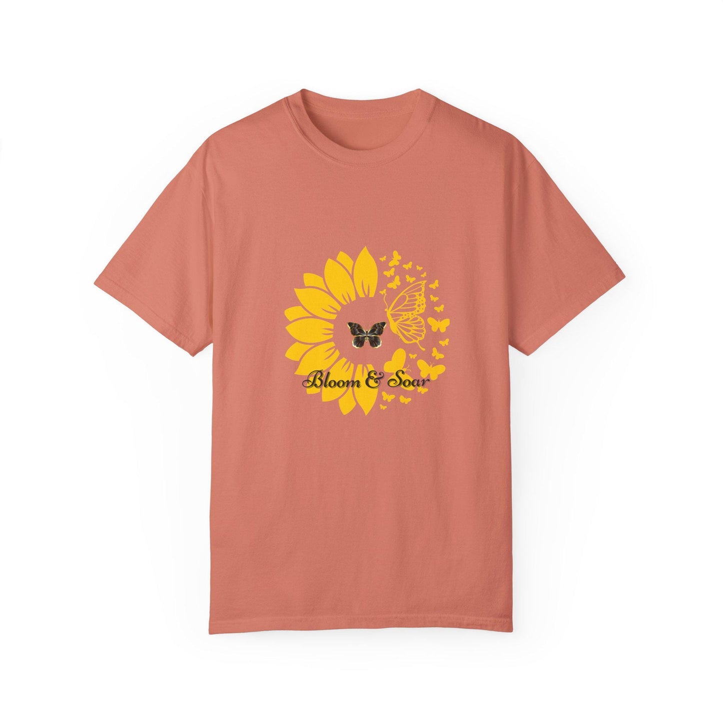 Bloom & Soar T-Shirt, Unisex Butterfly Graphic Tee, Floral Summer Shirt, Gift for Nature Lovers, Positive Vibes Fashion
