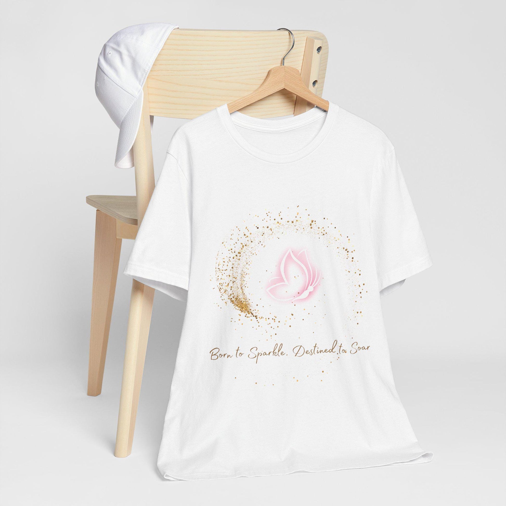 Inspirational Butterfly Tee - Unisex Jersey Short Sleeve Tee, Gift for Her, Motivational Shirt, Birthday Present, Sparkle Design