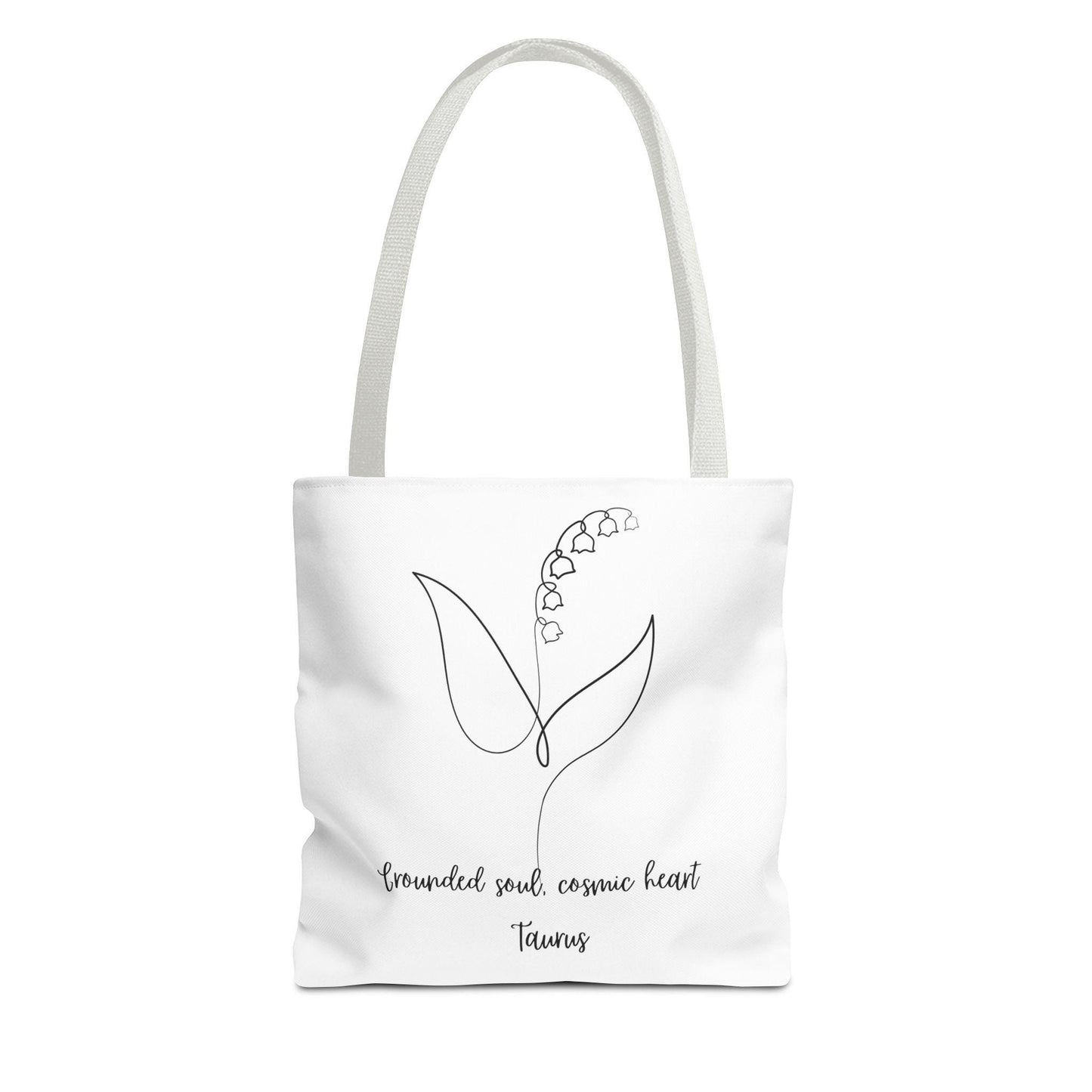 Tote Bag, Floral Zodiac Taurus Tote, Astrology Gift, Cosmic Heart Tote, Eco-Friendly Shopping Bag, Canvas Tote for Everyday Use