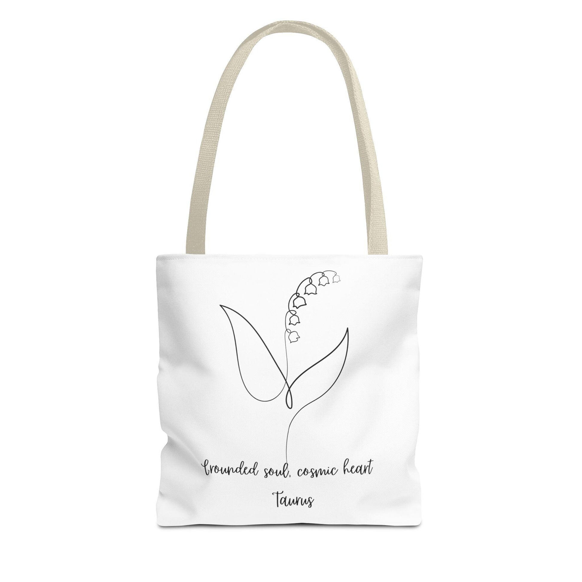 Tote Bag, Floral Zodiac Taurus Tote, Astrology Gift, Cosmic Heart Tote, Eco-Friendly Shopping Bag, Canvas Tote for Everyday Use