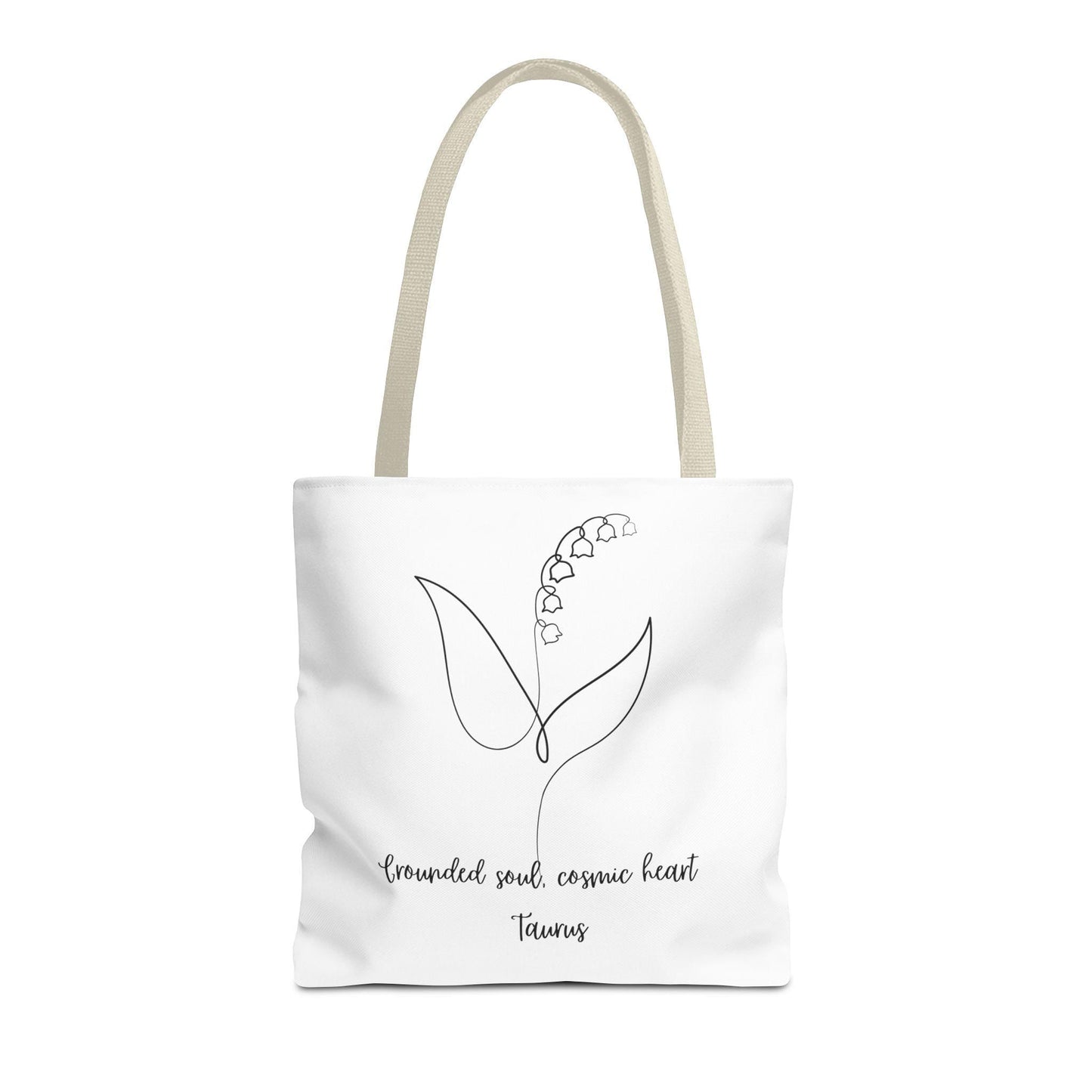 Tote Bag, Floral Zodiac Taurus Tote, Astrology Gift, Cosmic Heart Tote, Eco-Friendly Shopping Bag, Canvas Tote for Everyday Use