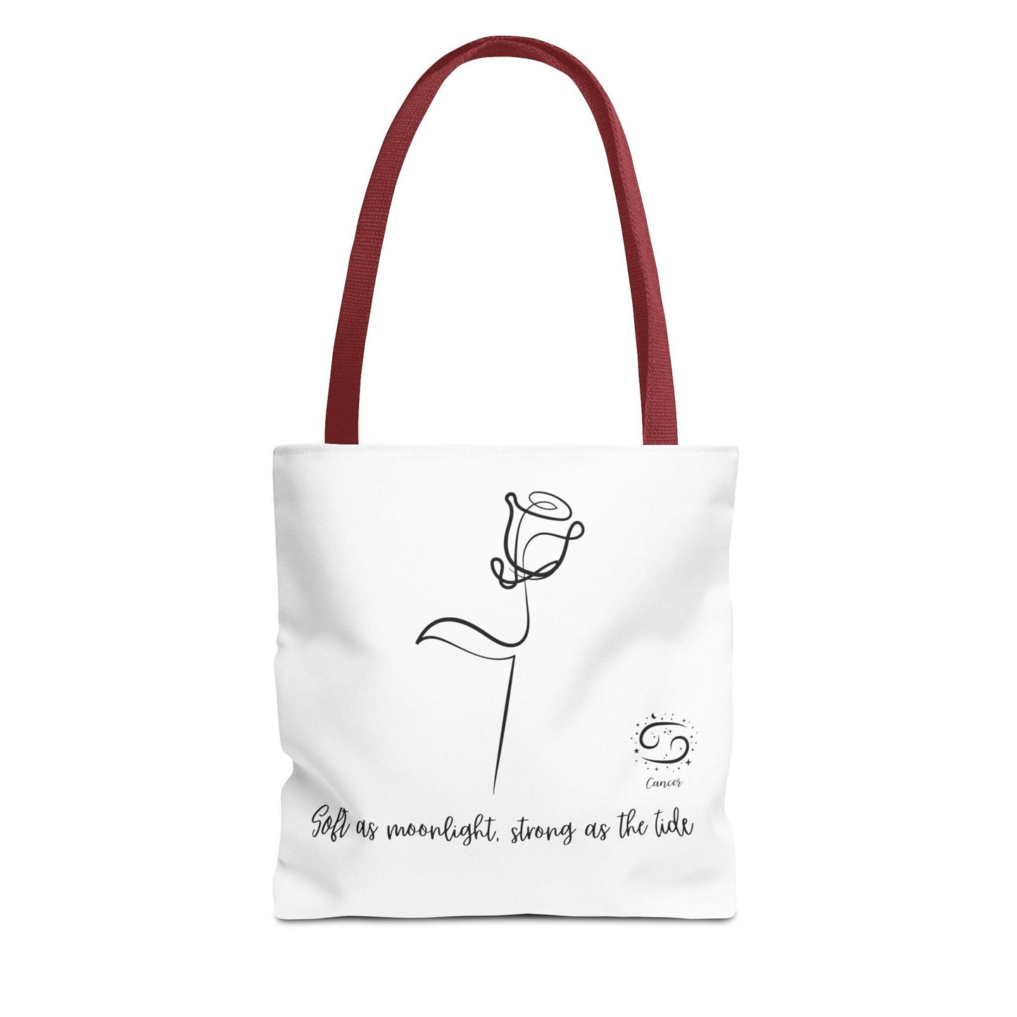 Inspirational Tote Bag - "Bold as Moonlight, Strong as the Tide" - Motivational Gift, Flower Design, Reusable Shopping Bag, Everyday Use,