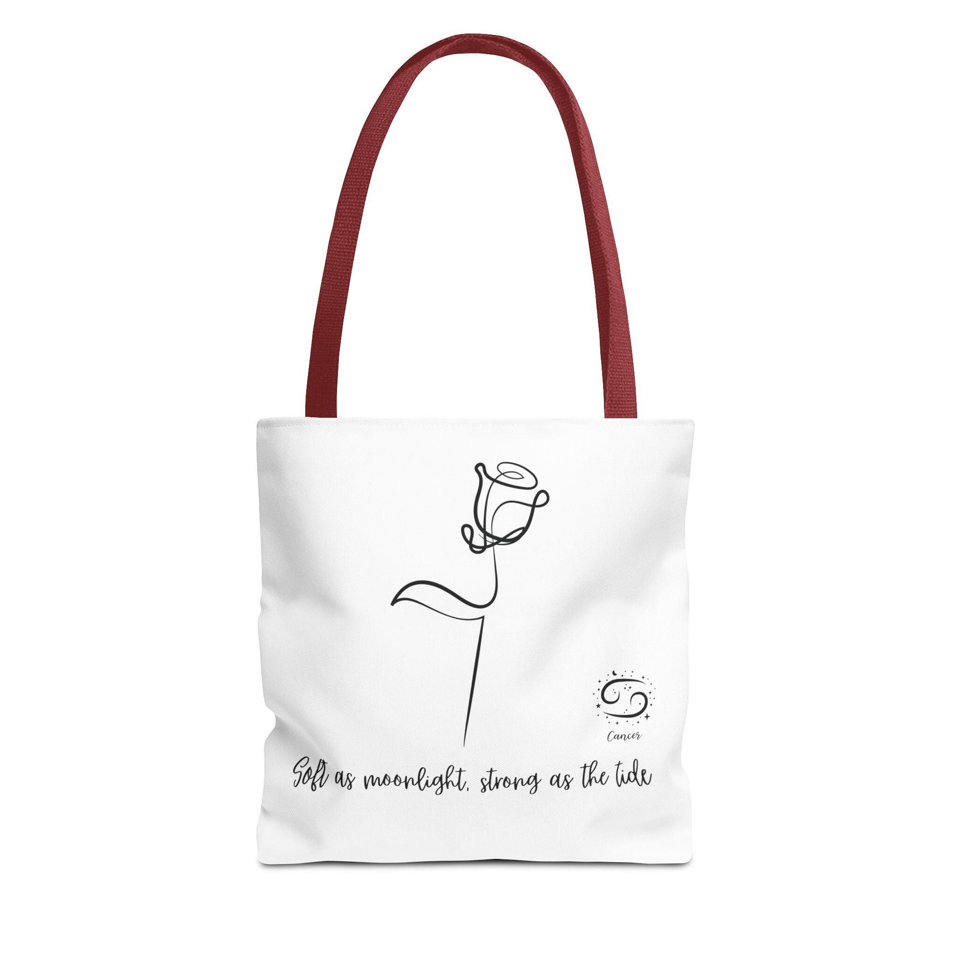 Inspirational Tote Bag - "Bold as Moonlight, Strong as the Tide" - Motivational Gift, Flower Design, Reusable Shopping Bag, Everyday Use,