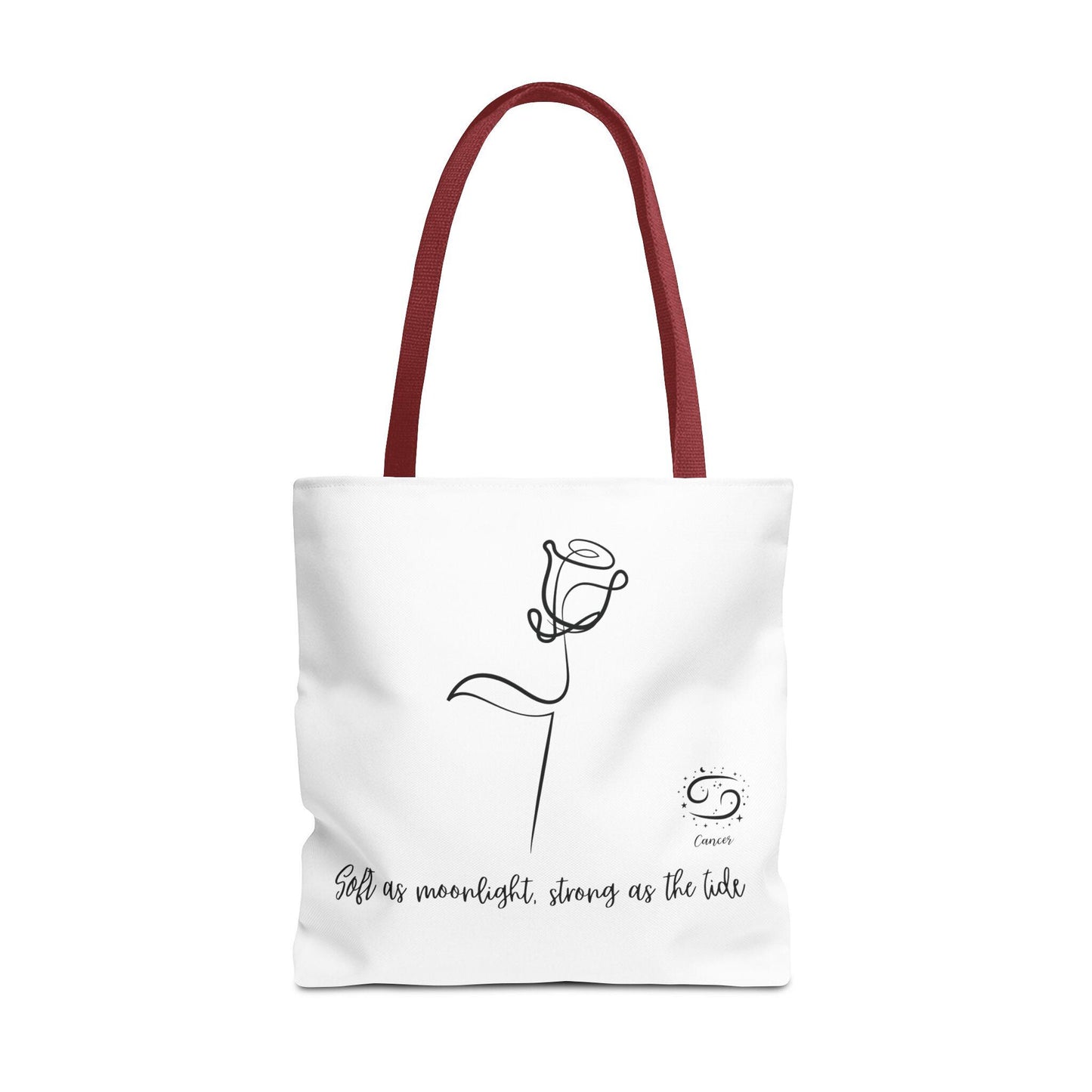 Inspirational Tote Bag - "Bold as Moonlight, Strong as the Tide" - Motivational Gift, Flower Design, Reusable Shopping Bag, Everyday Use,