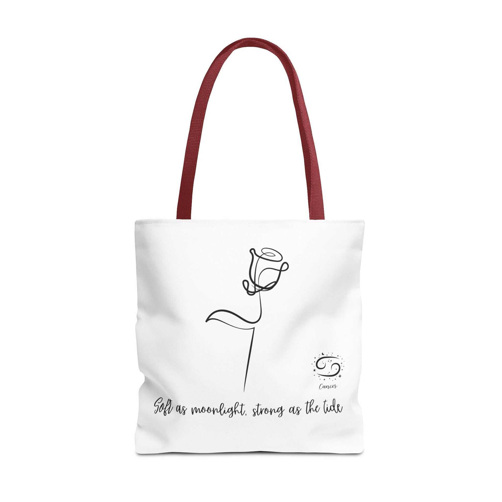 Inspirational Tote Bag - "Bold as Moonlight, Strong as the Tide" - Motivational Gift, Flower Design, Reusable Shopping Bag, Everyday Use,