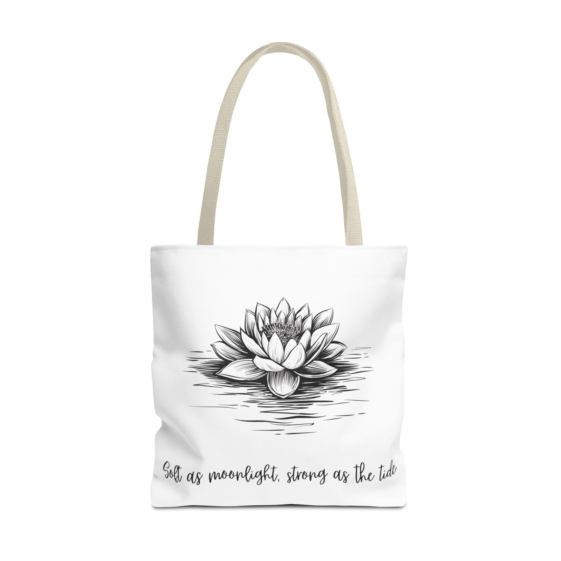 Lotus Inspiring Tote Bag - Eco-Friendly, Motivational Gift, Beach Essentials, Reusable Grocery Bag, Yoga & Meditation