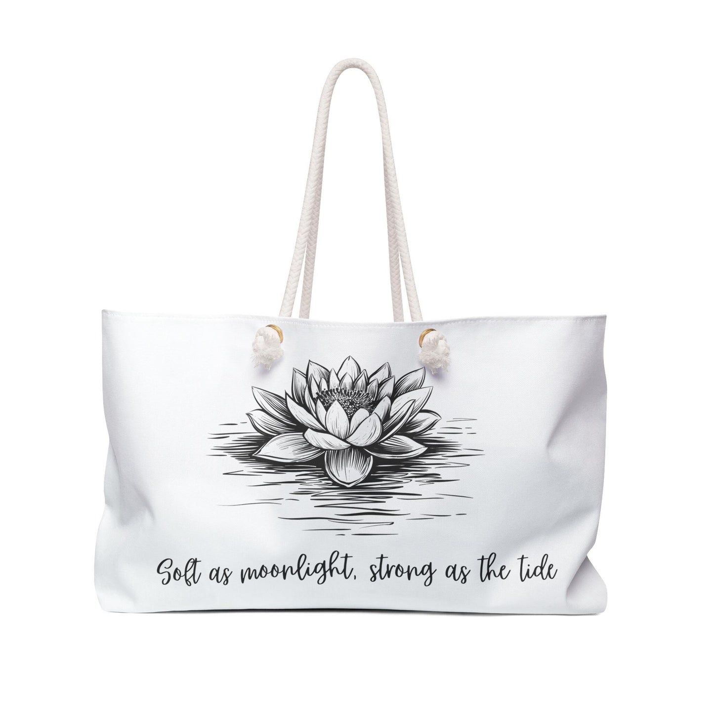 Waterlily Tote Bag, Floral Weekend Travel Bag, Large Carryall Purse, Beach Tote Handbag, Reusable Shopping Bag, Overnight Bag for Women