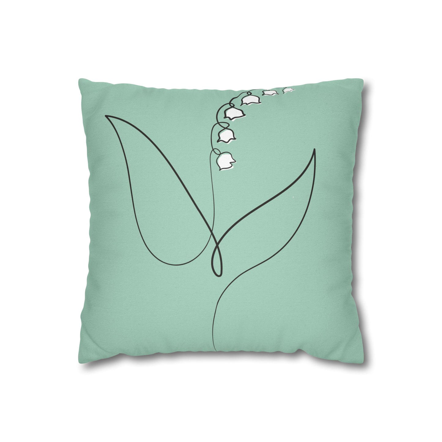 Mint Green Pillowcase, Lily of the Valley Home Decor, Botanical Throw Pillow, Floral Accent Cushion Cover, Bedroom Decoration, Soft