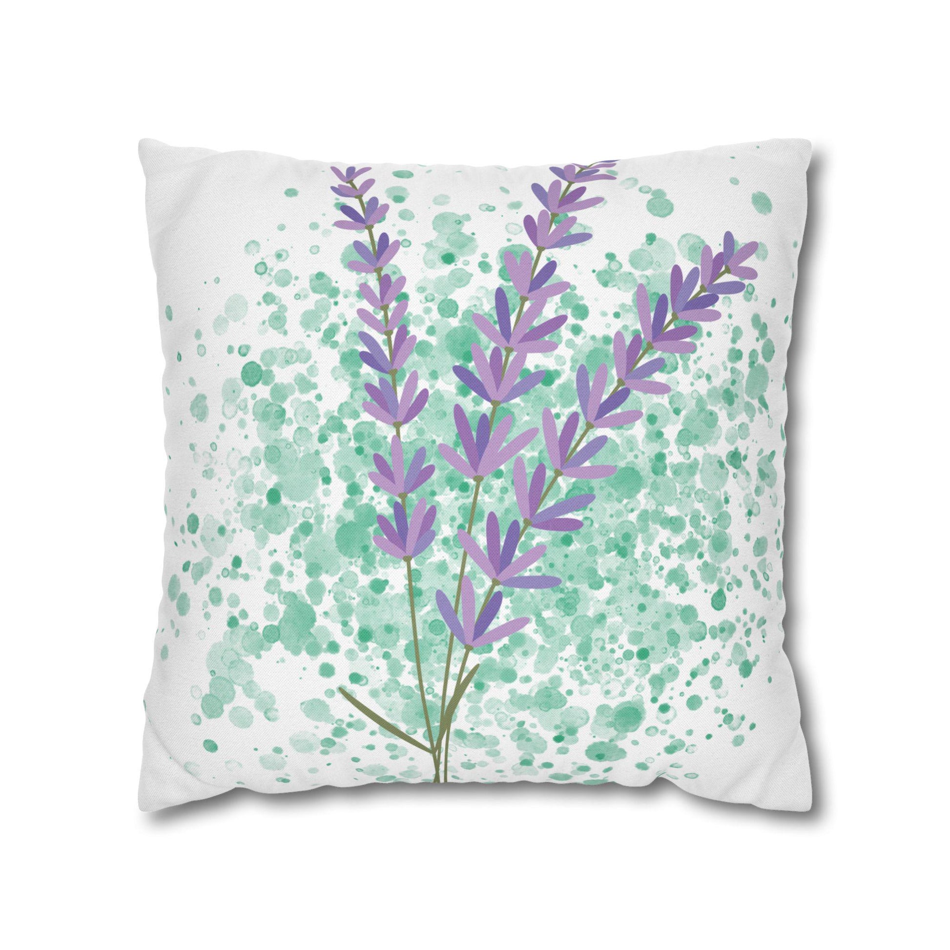 Lavender Floral Throw Pillow, Cozy Home Decor, Gift for Her, Bedroom Accent, Spring Decor, Eco-Friendly Pillowcase