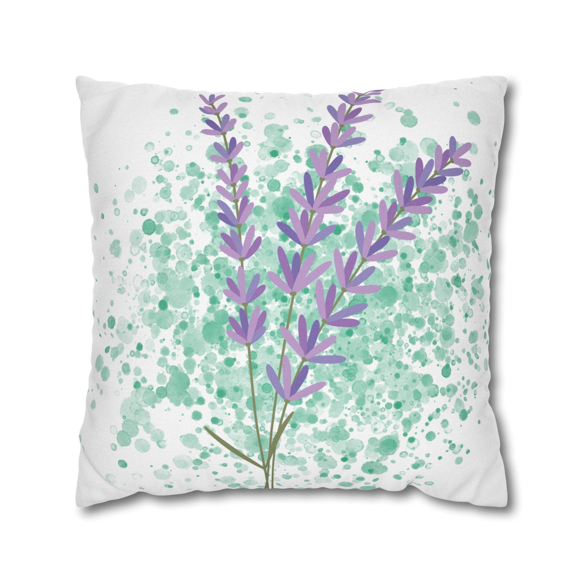 Lavender Floral Throw Pillow, Cozy Home Decor, Gift for Her, Bedroom Accent, Spring Decor, Eco-Friendly Pillowcase