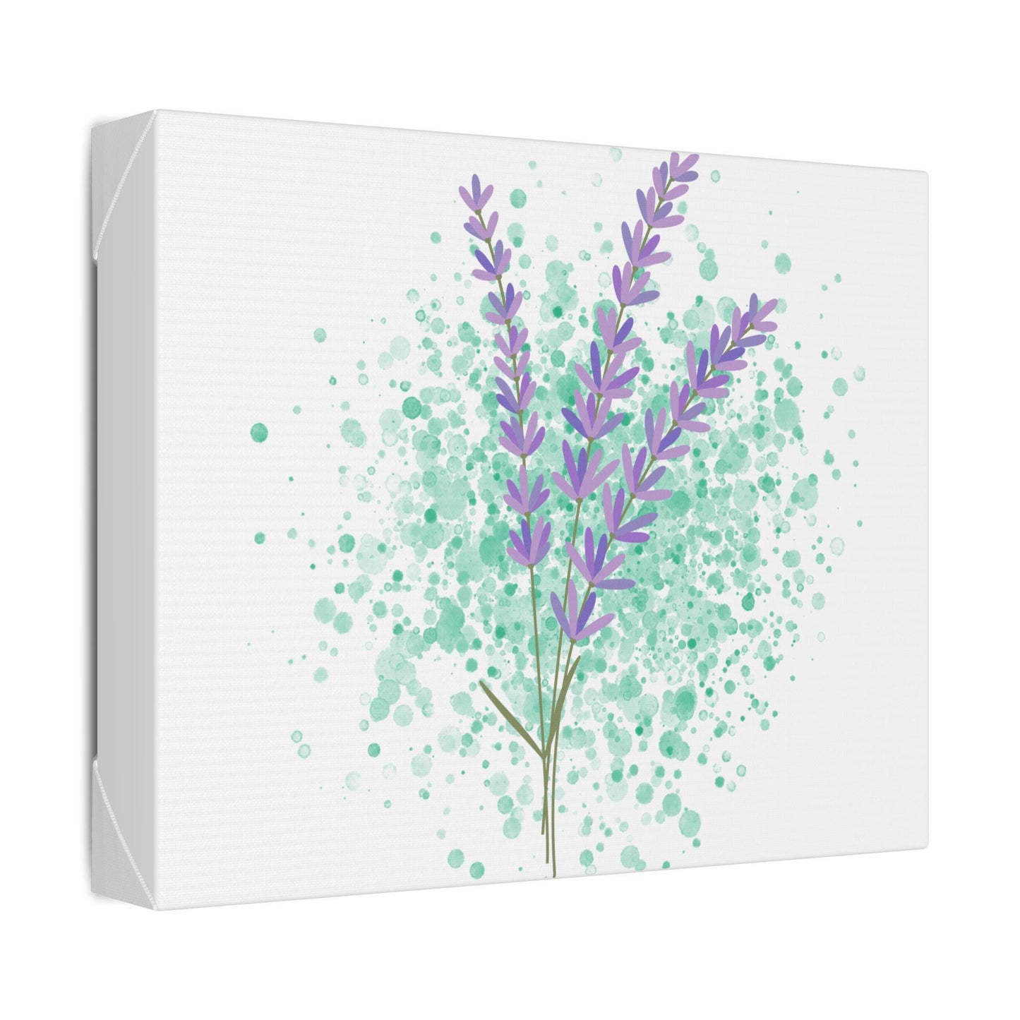 Floral Stretched Canvas Wall Art - Lavender Artwork for Home Decor, Gift for Her, Mother's Day Decoration, Nature Lover's Art, Minimalist