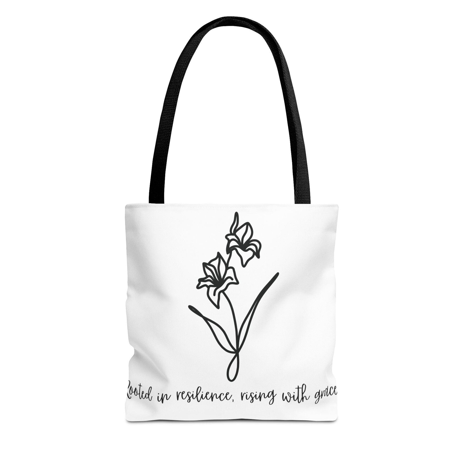 Gladiolus Agust Flower Tote Bag - Floral Quote Shopping Bag, Nature Lover Gift, Botanical Tote, Plant Lady Accessory, Farmhouse Style Purse