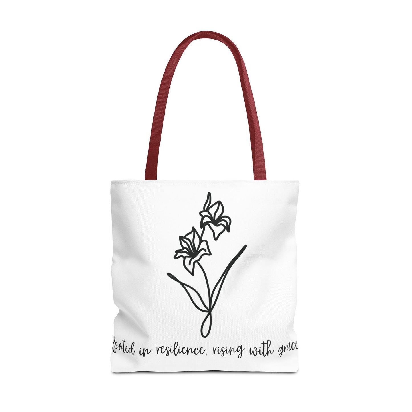 Gladiolus Agust Flower Tote Bag - Floral Quote Shopping Bag, Nature Lover Gift, Botanical Tote, Plant Lady Accessory, Farmhouse Style Purse