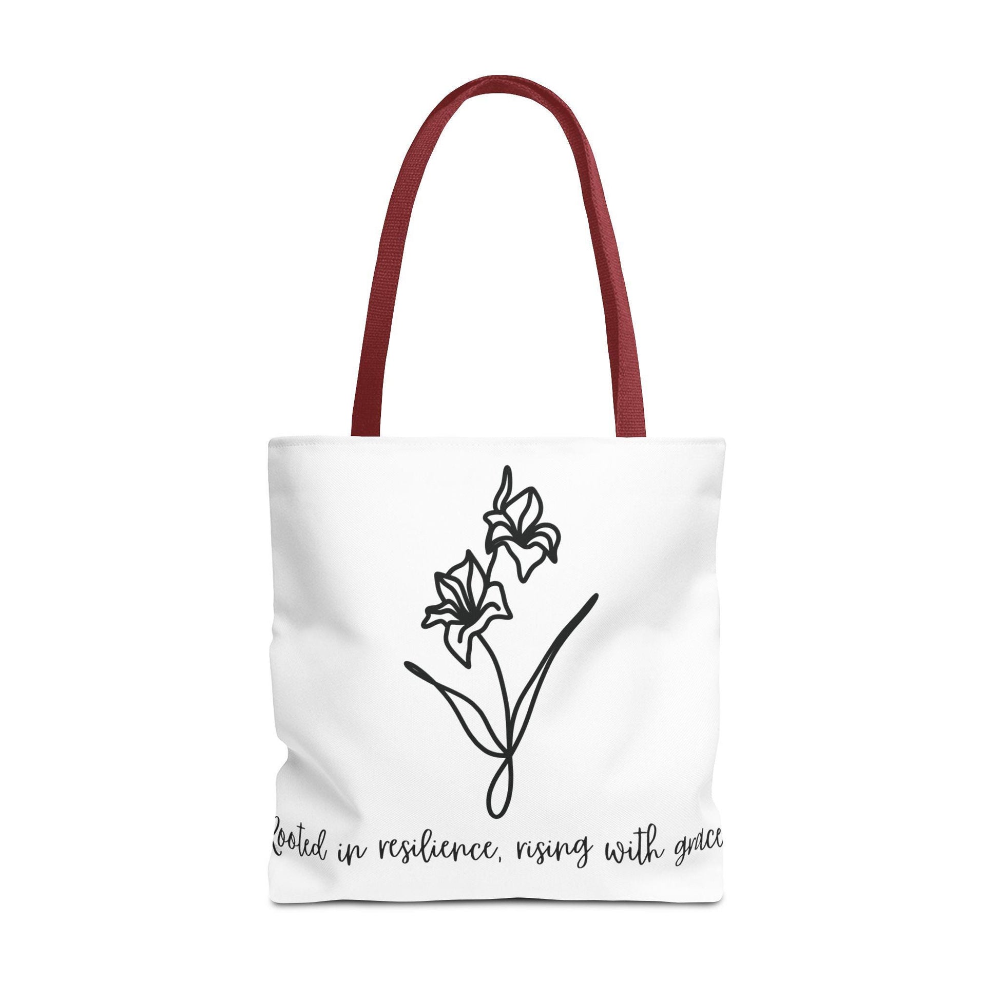 Gladiolus Agust Flower Tote Bag - Floral Quote Shopping Bag, Nature Lover Gift, Botanical Tote, Plant Lady Accessory, Farmhouse Style Purse