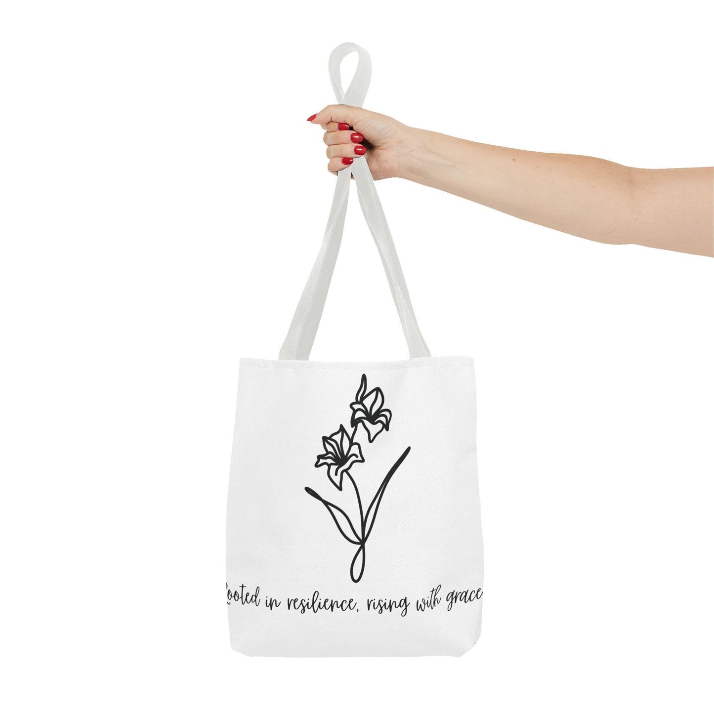 Gladiolus Agust Flower Tote Bag - Floral Quote Shopping Bag, Nature Lover Gift, Botanical Tote, Plant Lady Accessory, Farmhouse Style Purse
