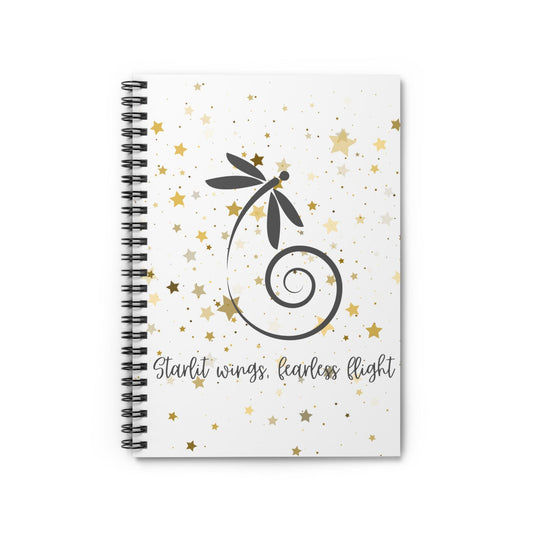 Inspirational Spiral Notebook - 'Starlit Wings, Fearless Flight' - Perfect for Journaling, Note Taking, School & Gratitude, Gift Idea