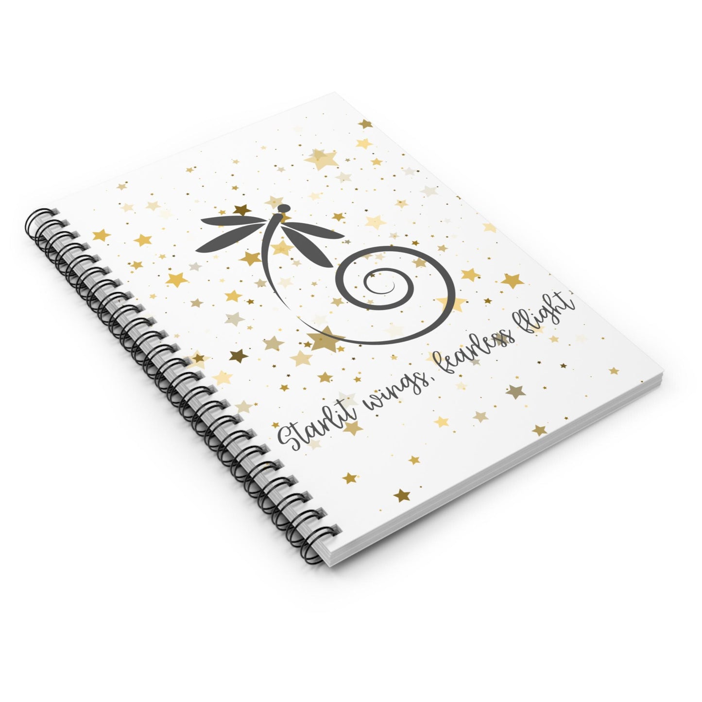 Inspirational Spiral Notebook - 'Starlit Wings, Fearless Flight' - Perfect for Journaling, Note Taking, School & Gratitude, Gift Idea