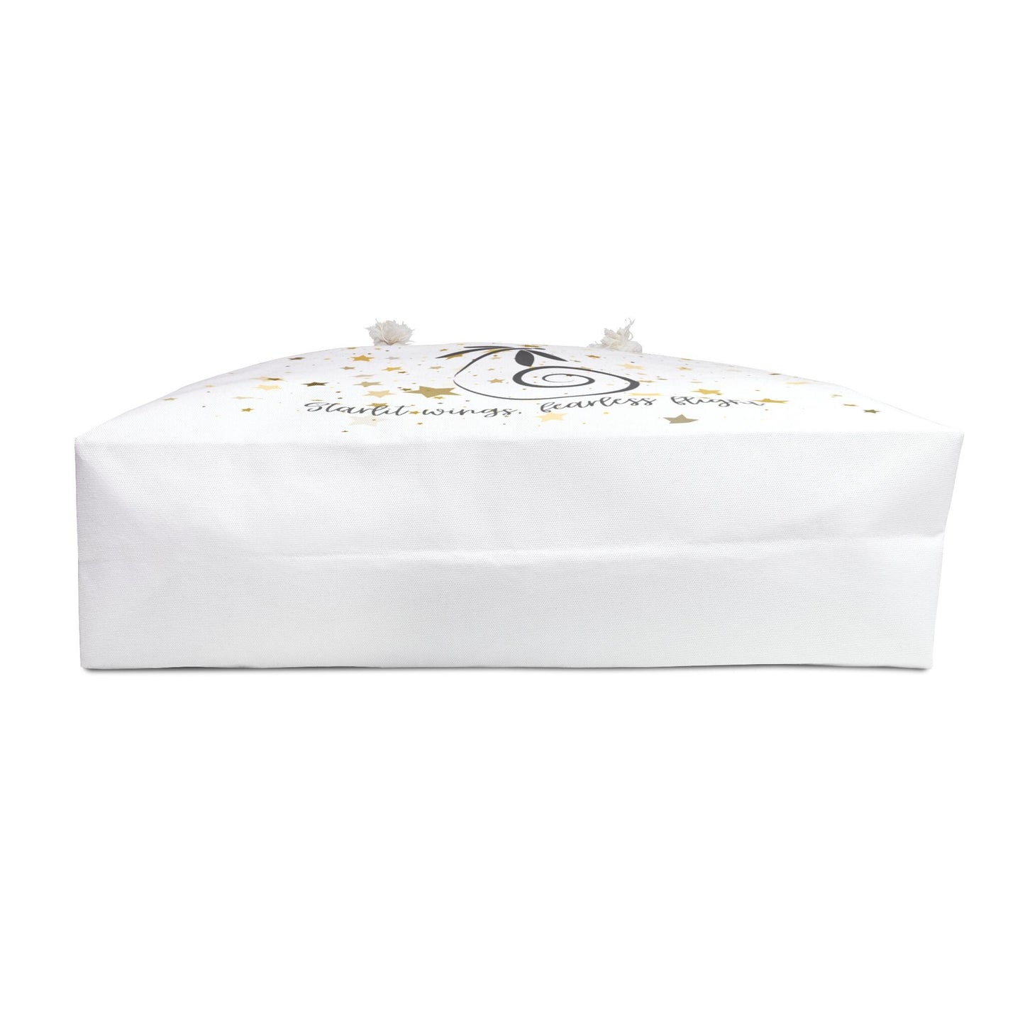 Dragonfly Weekender Bag – “Starlit Wings, Fearless Flight” – Celestial Overnight Bag with Gold Stars – Inspirational Travel Tote