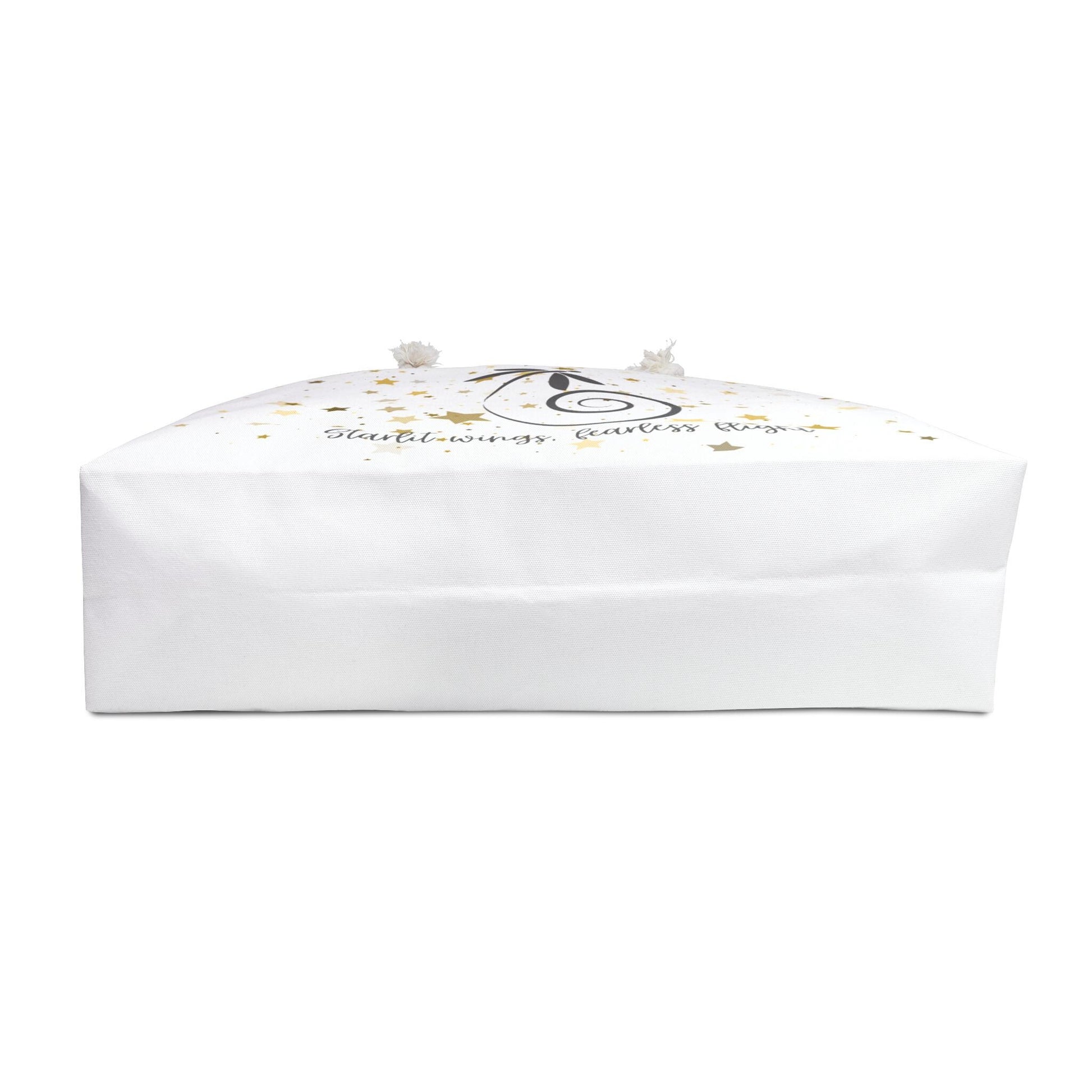 Dragonfly Weekender Bag – “Starlit Wings, Fearless Flight” – Celestial Overnight Bag with Gold Stars – Inspirational Travel Tote