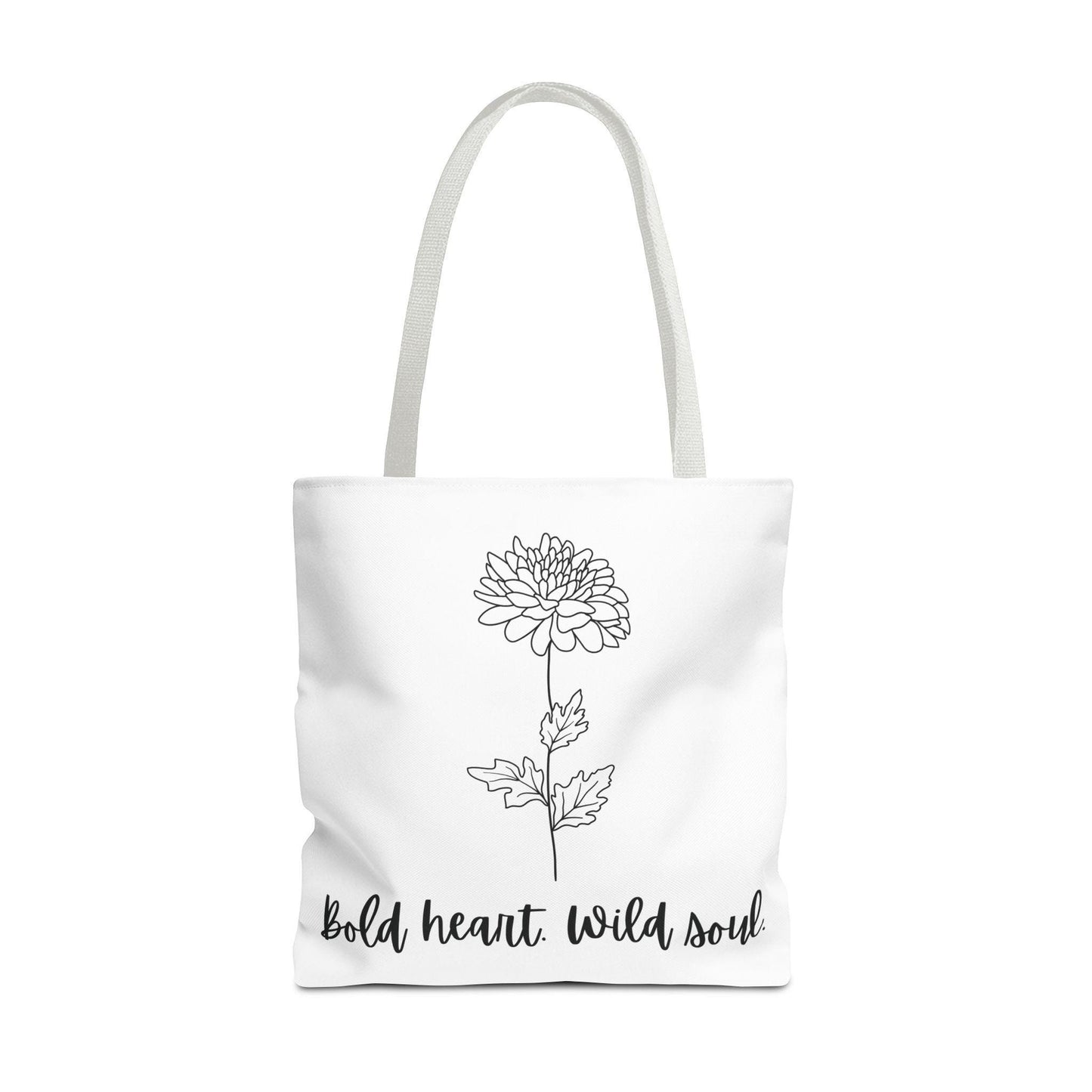 Bold Heart Wild Soul Tote Bag, Floral Tote, Inspirational Shopper, Eco-Friendly Bag, Gift for Her, Everyday Use