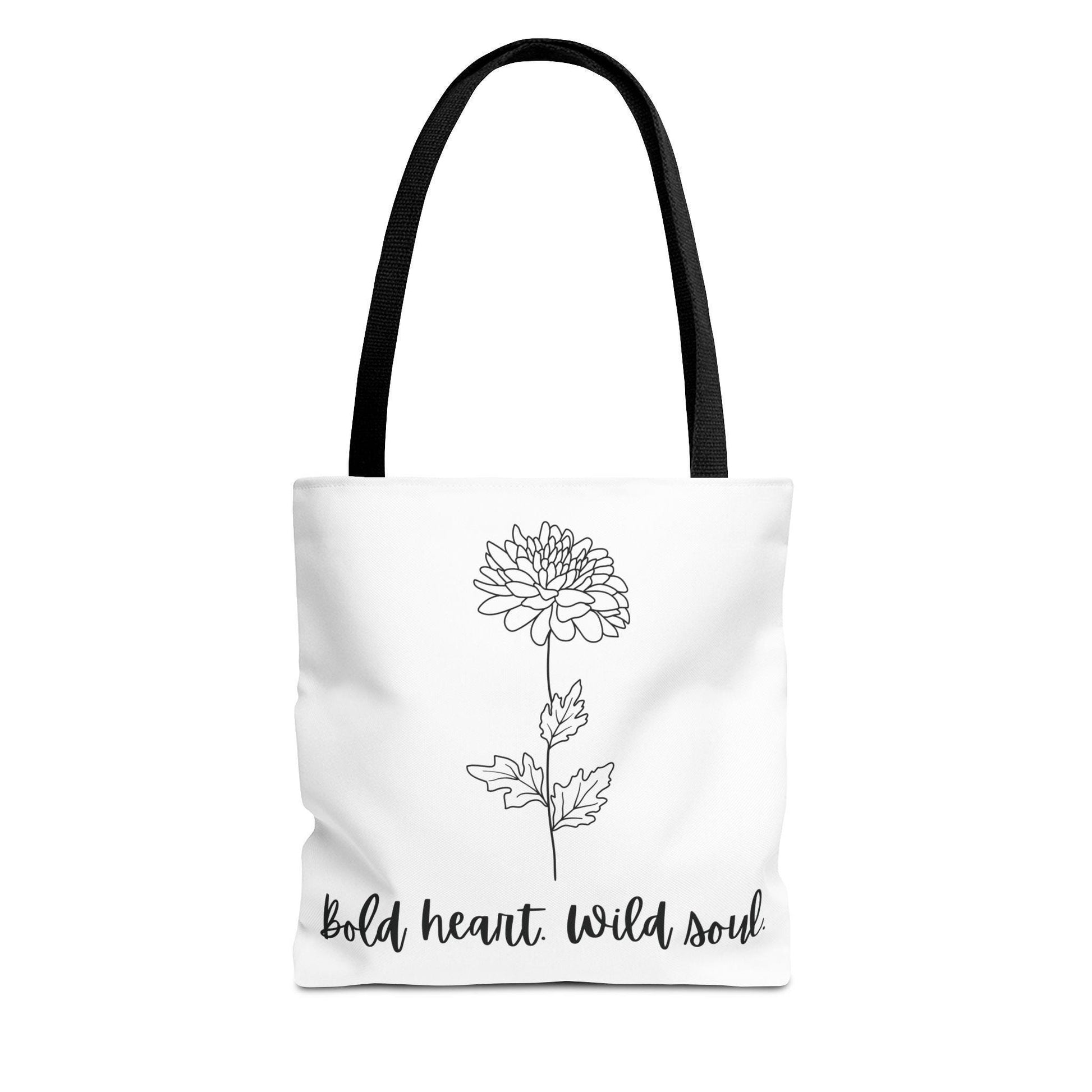 Bold Heart Wild Soul Tote Bag, Floral Tote, Inspirational Shopper, Eco-Friendly Bag, Gift for Her, Everyday Use