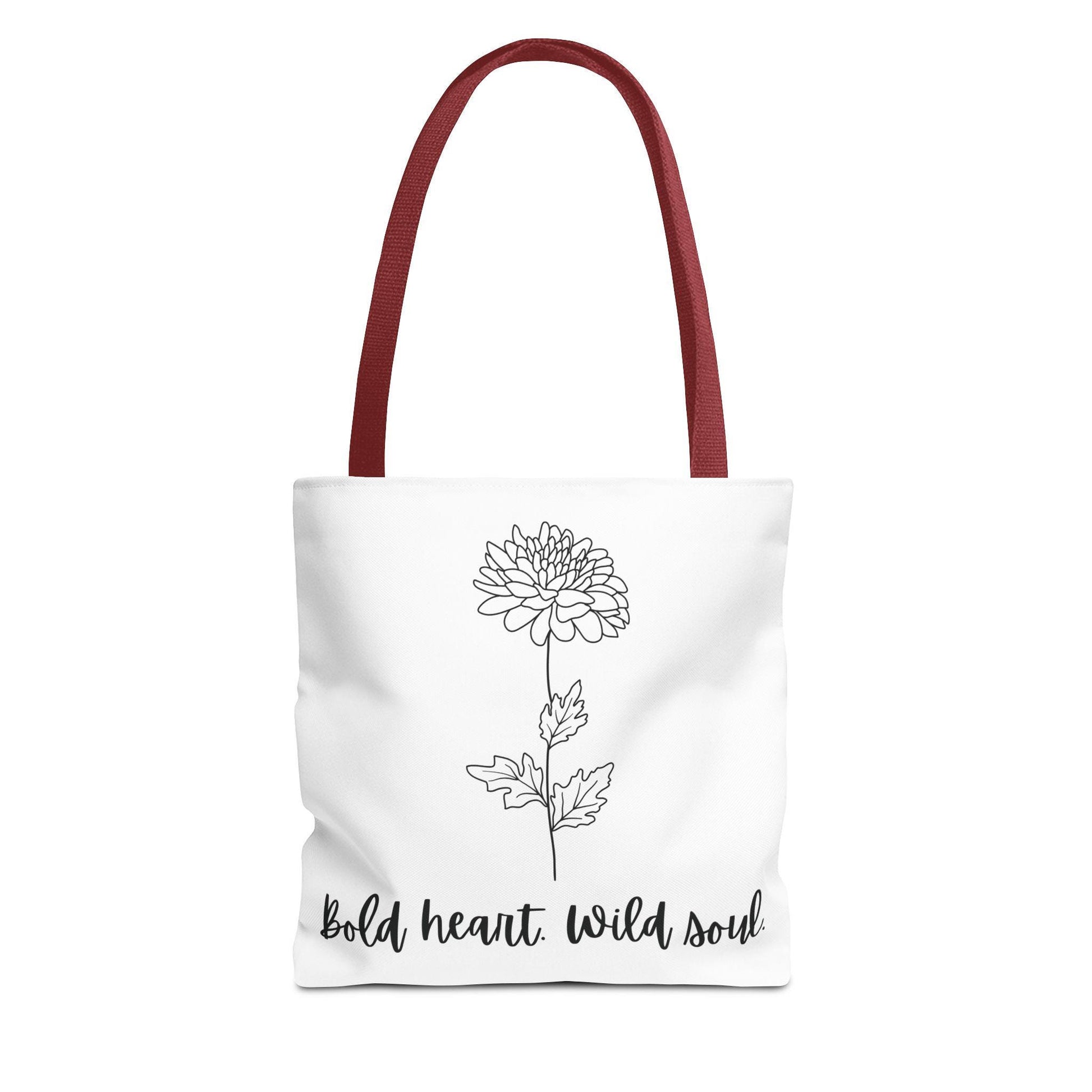 Bold Heart Wild Soul Tote Bag, Floral Tote, Inspirational Shopper, Eco-Friendly Bag, Gift for Her, Everyday Use
