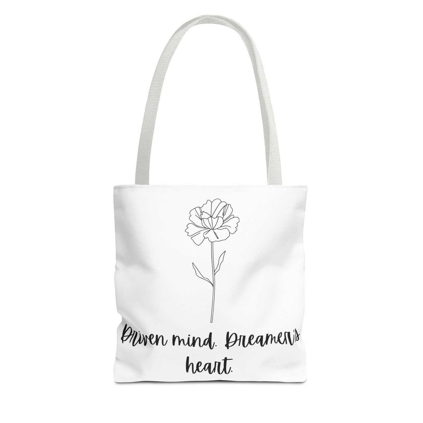 January Birth Flower Gift Floral Motivational Tote Bag, Inspirational Gift, Carnation Beach Bag, Eco-Friendly Tote Gift for Her