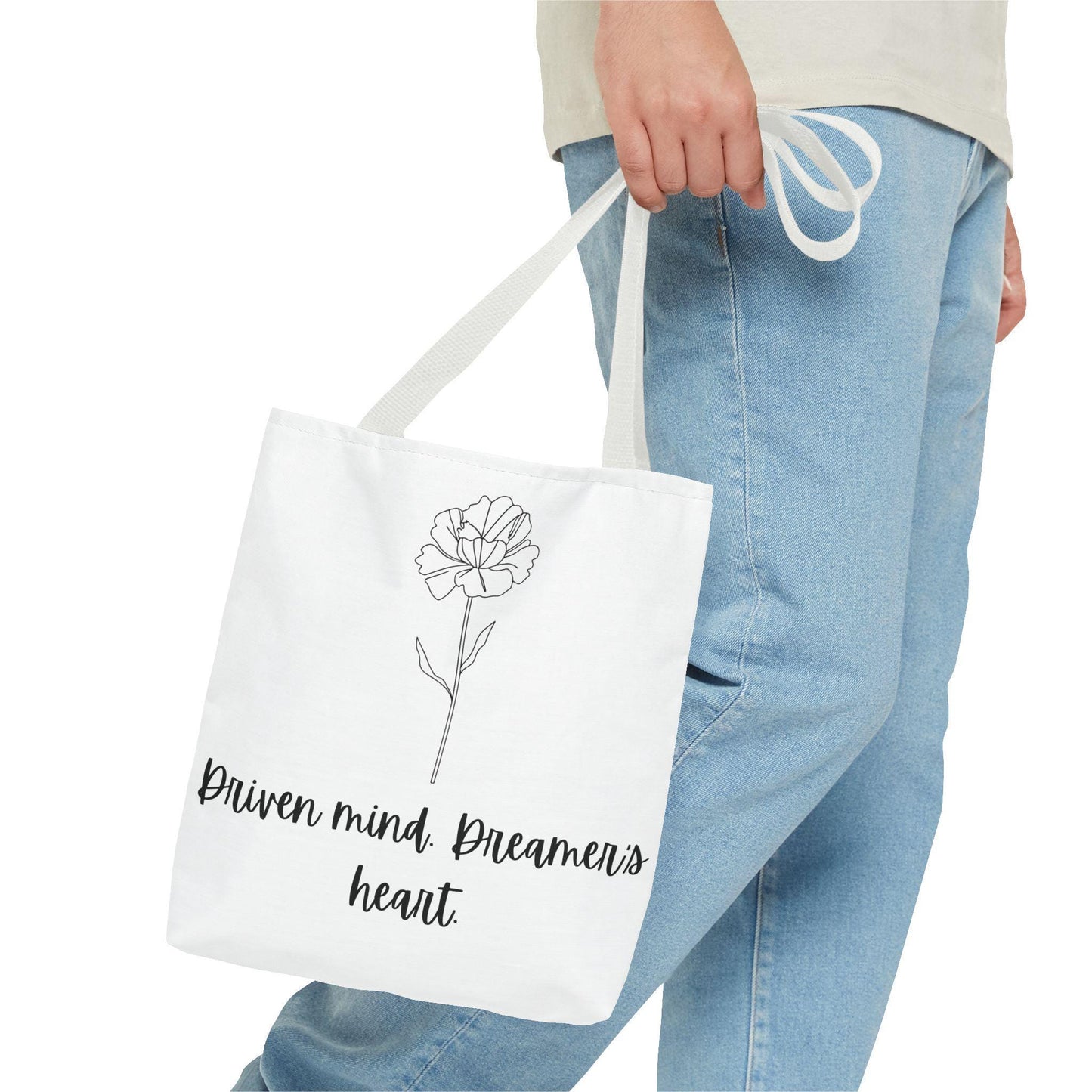 January Birth Flower Gift Floral Motivational Tote Bag, Inspirational Gift, Carnation Beach Bag, Eco-Friendly Tote Gift for Her
