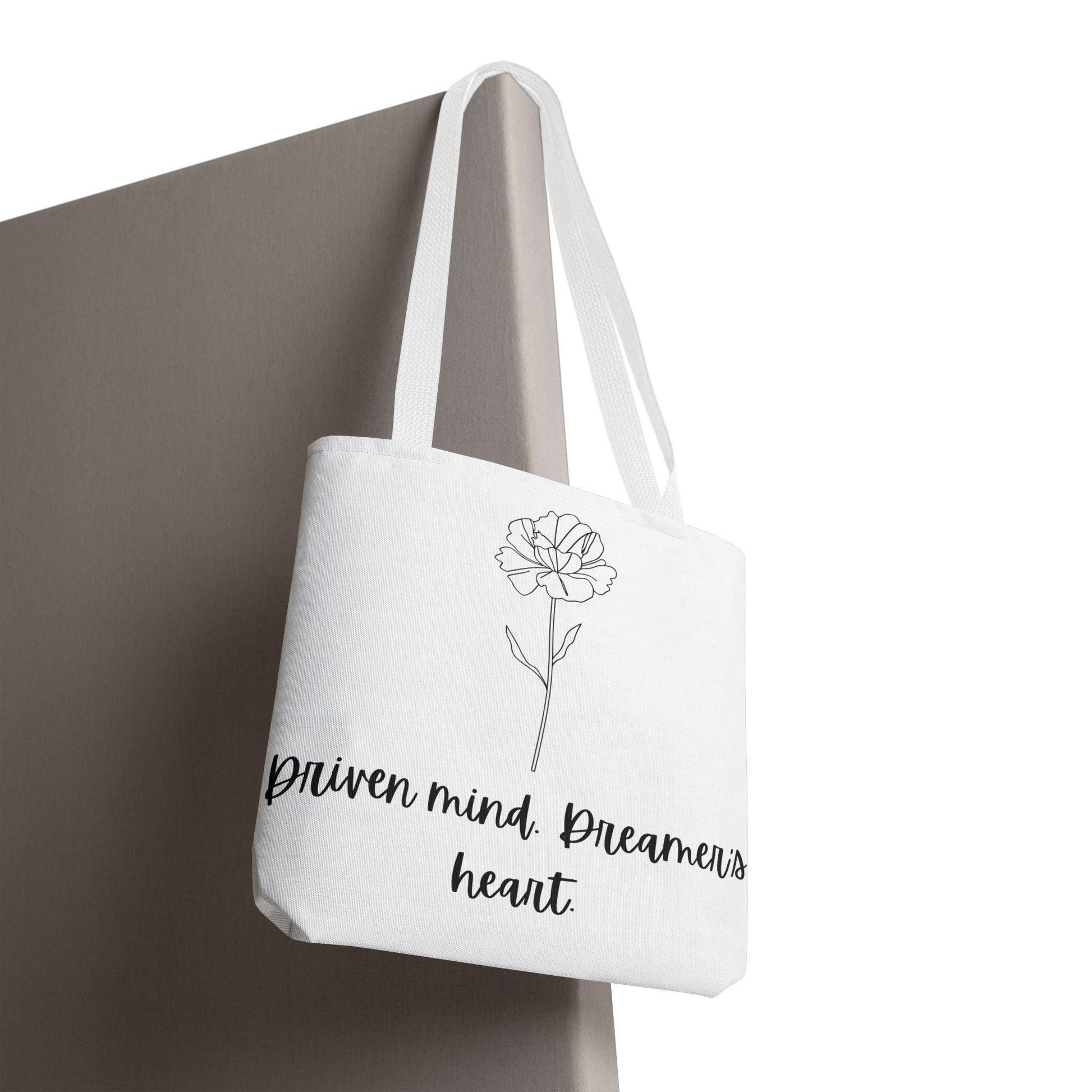 January Birth Flower Gift Floral Motivational Tote Bag, Inspirational Gift, Carnation Beach Bag, Eco-Friendly Tote Gift for Her