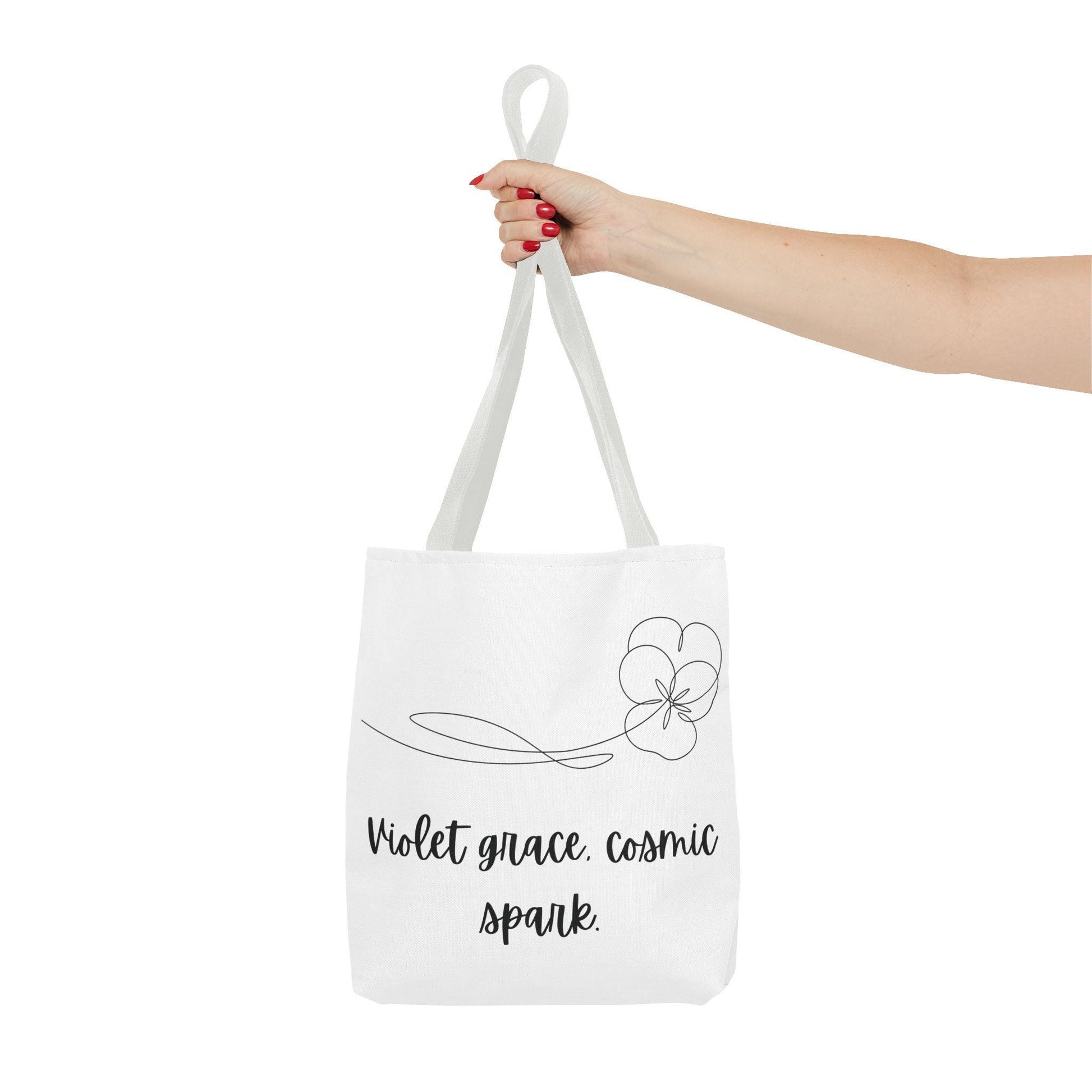 February Birth Flower Tote -Violet Design-Birth Month Floral Gift-Winter Tote- Gift for Her-Happy Mother's Day