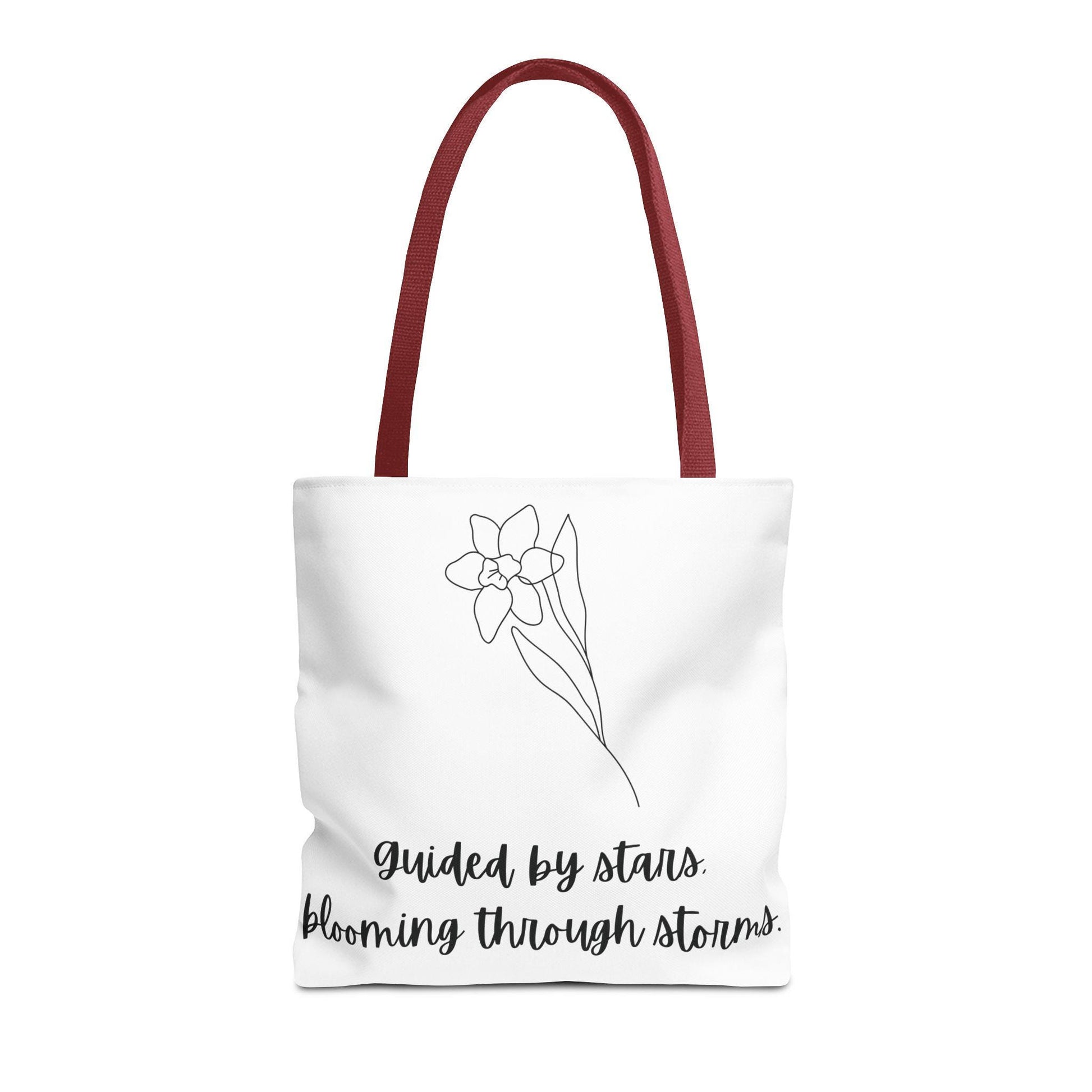 March Birth flower Tote Bag, Floral Tote, Reusable Shopping Bag, Botanical Tote, Birthday Gift Tote, Spring Tote Bag