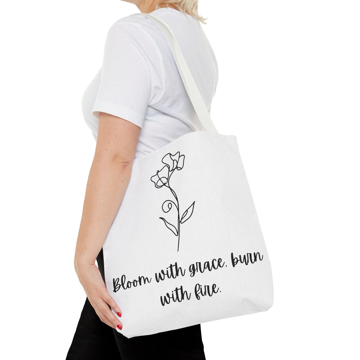 Sweetpea Birth Flower Tote Bag - Floral Spring Shoulder Bag, Gift for April Birthdays, Botanical Market Tote, Eco-Friendly Grocery Bag,
