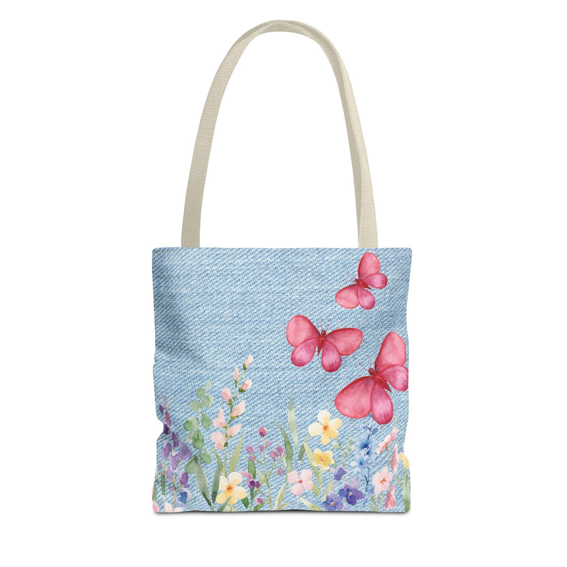 Butterfly Garden Tote Bag | Floral Carry-All for Spring Adventures, Eco-Friendly Shopping, Teacher Gift, Beach Bag, Everyday Essentials