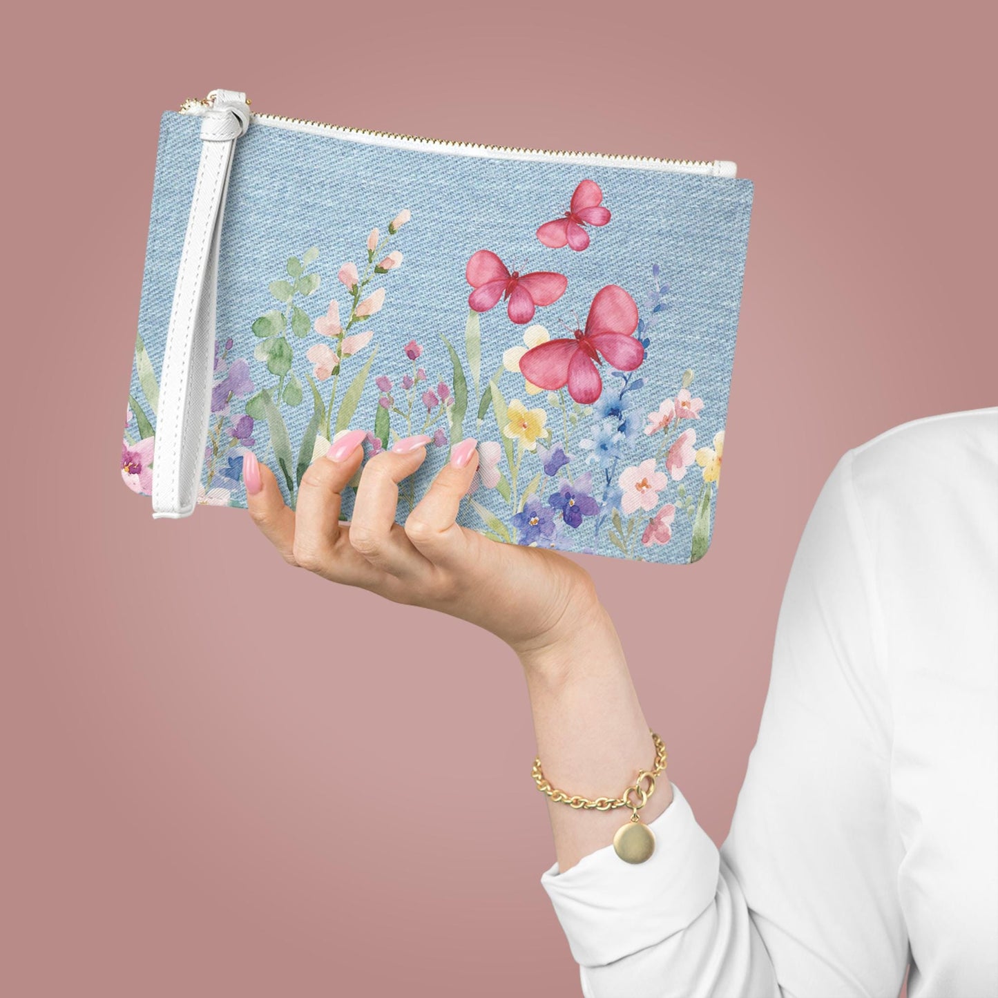 Floral Butterfly Clutch Bag - Boho Chic Design, Perfect Gift for Spring Weddings, Date Nights, Travel, Festivals