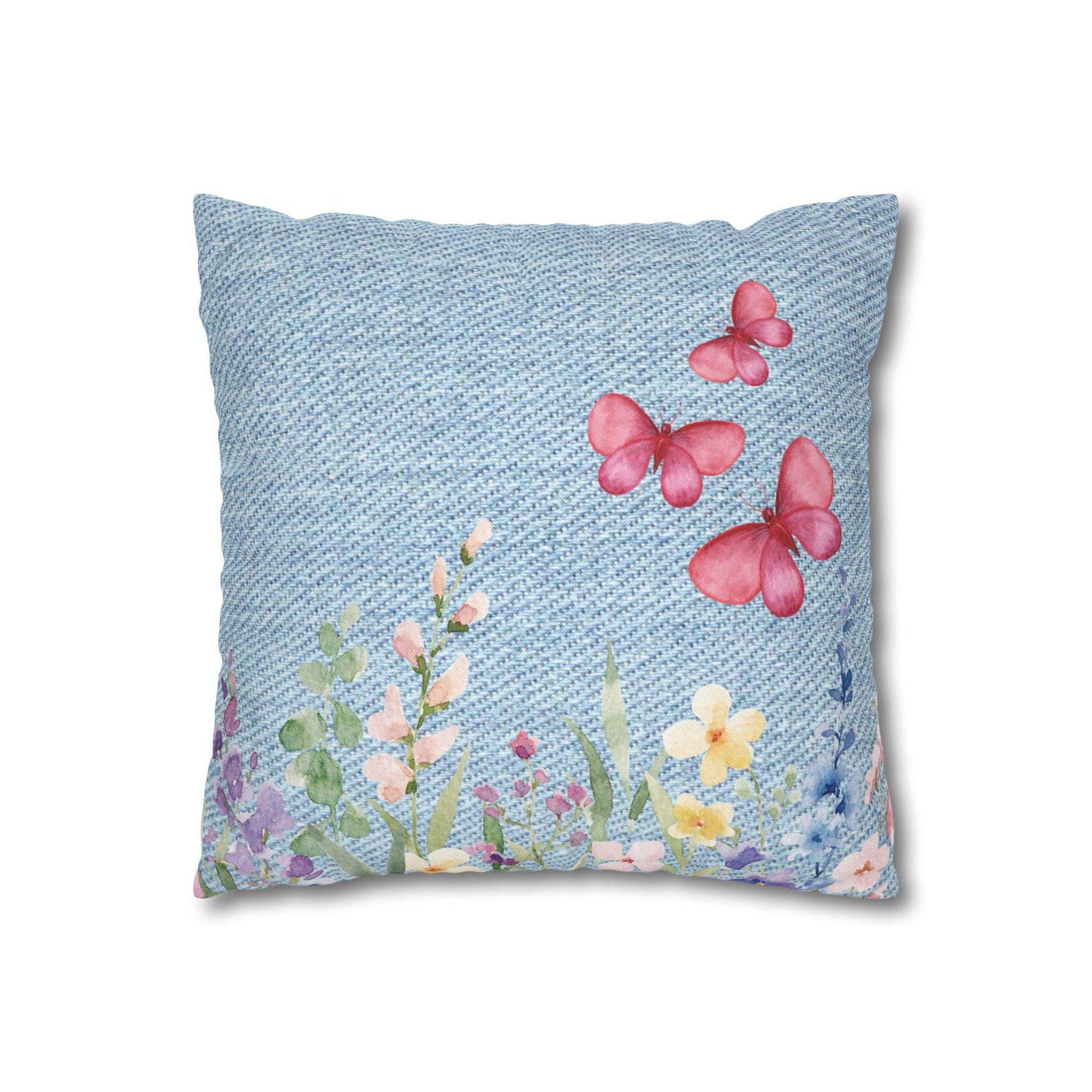 Floral Butterfly Throw Pillow, Decorative Cushion, Home Pillow Cover, Cozy Living Room Accent, Spring Decor, Gift for Her