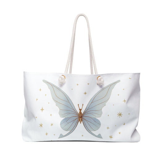 Blue Butterfly Tote Bag Elegant Blue Butterfly Weekender Travel Bag Gifts for Her Happy Mother's Day